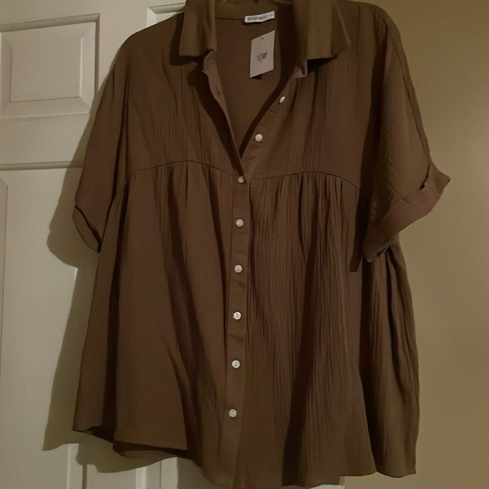 Gauze, button-down shirt